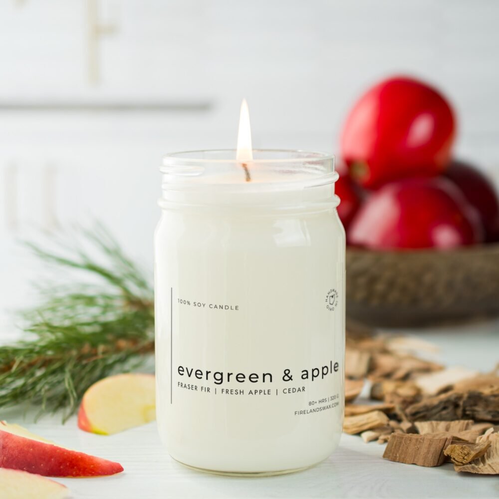 Evergreen & Apple Soy Candle - Image 5
