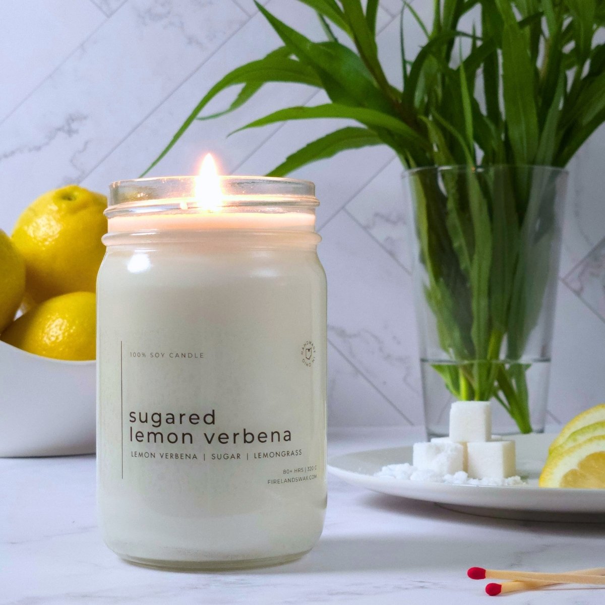 Sugared Lemon Verbena Soy Candle - Image 2