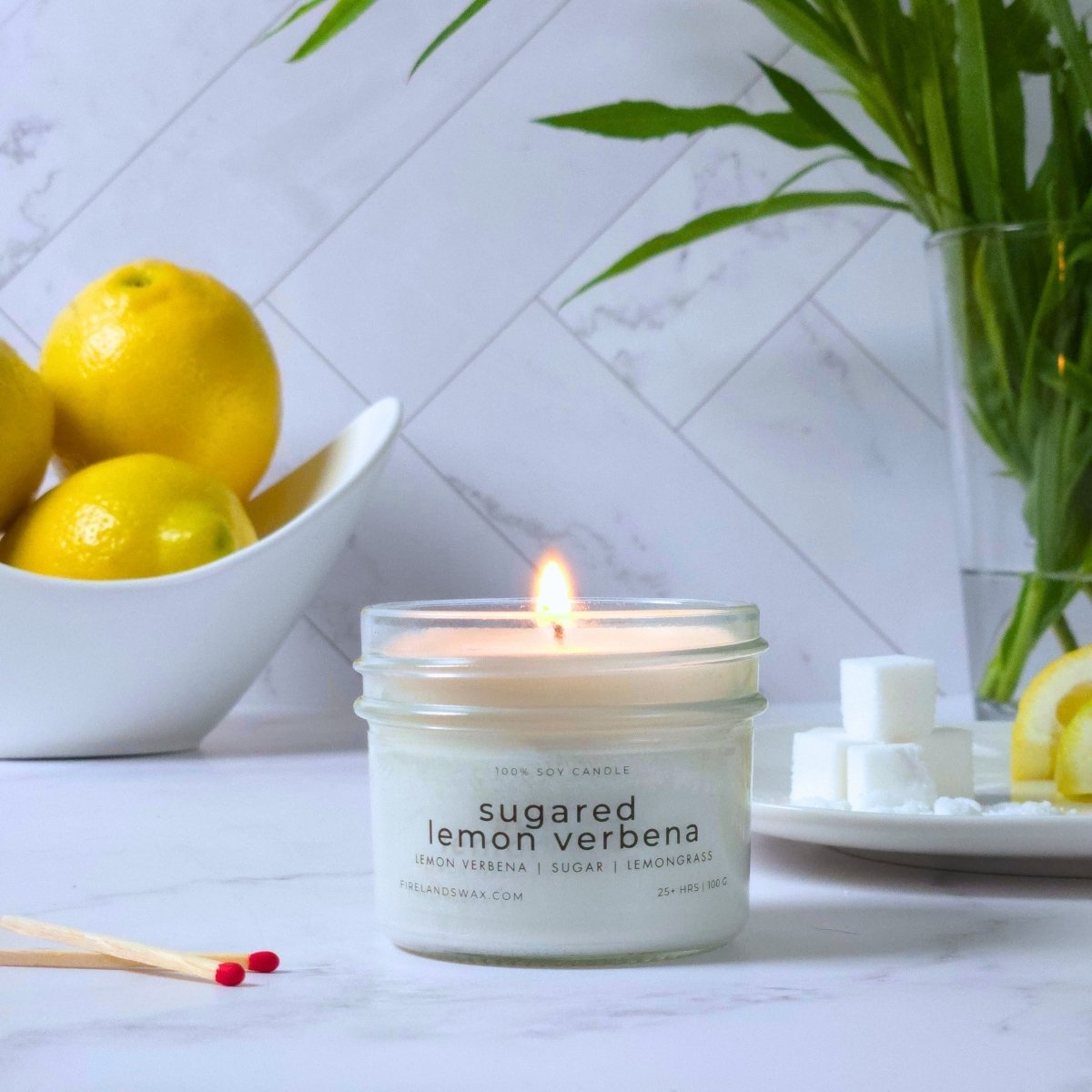 Sugared Lemon Verbena Soy Candle - Image 10