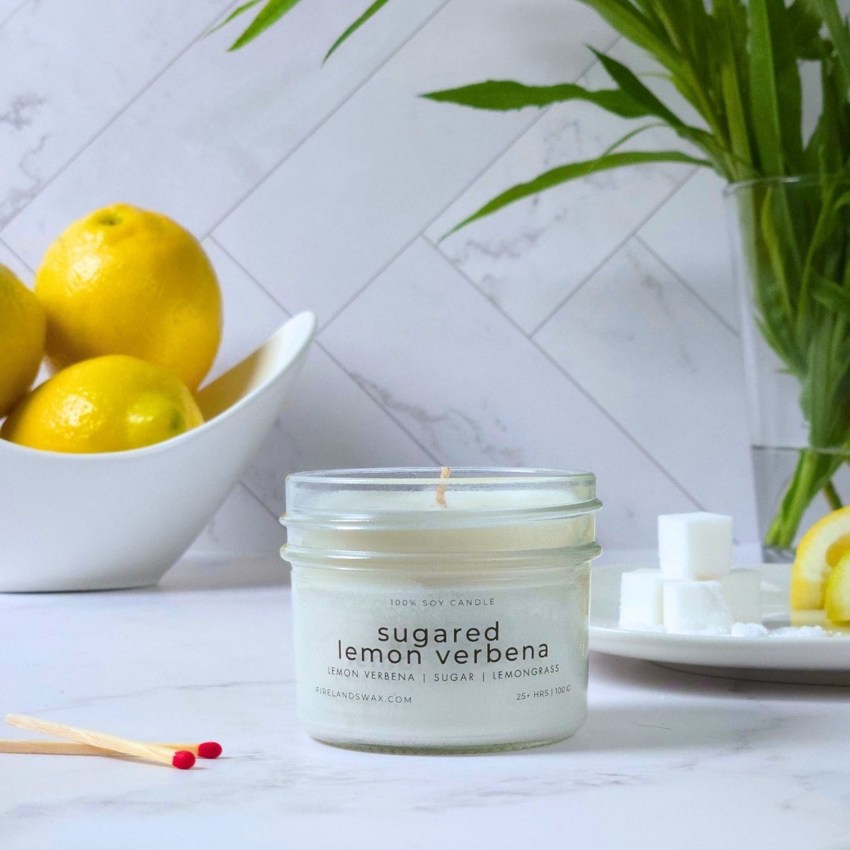 Sugared Lemon Verbena Soy Candle - Image 9