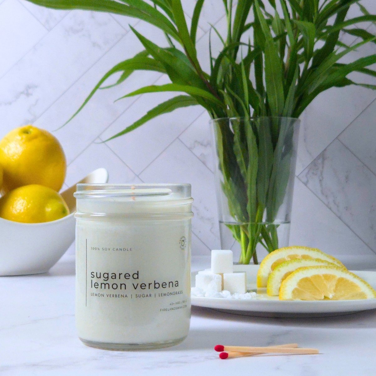 Sugared Lemon Verbena Soy Candle - Image 6