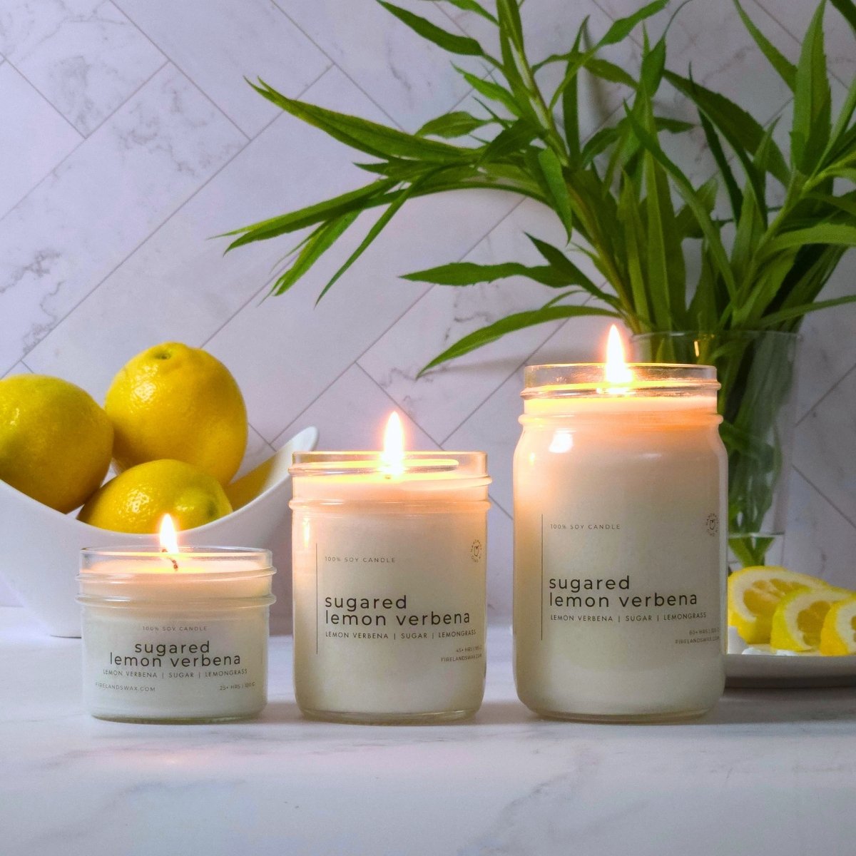 Sugared Lemon Verbena Soy Candle - Image 3