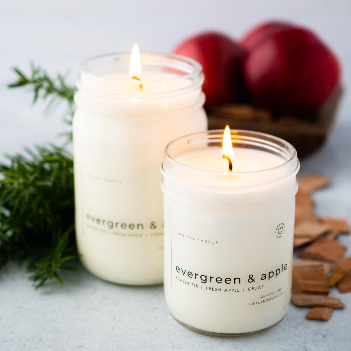 Evergreen & Apple Soy Candle - Image 4