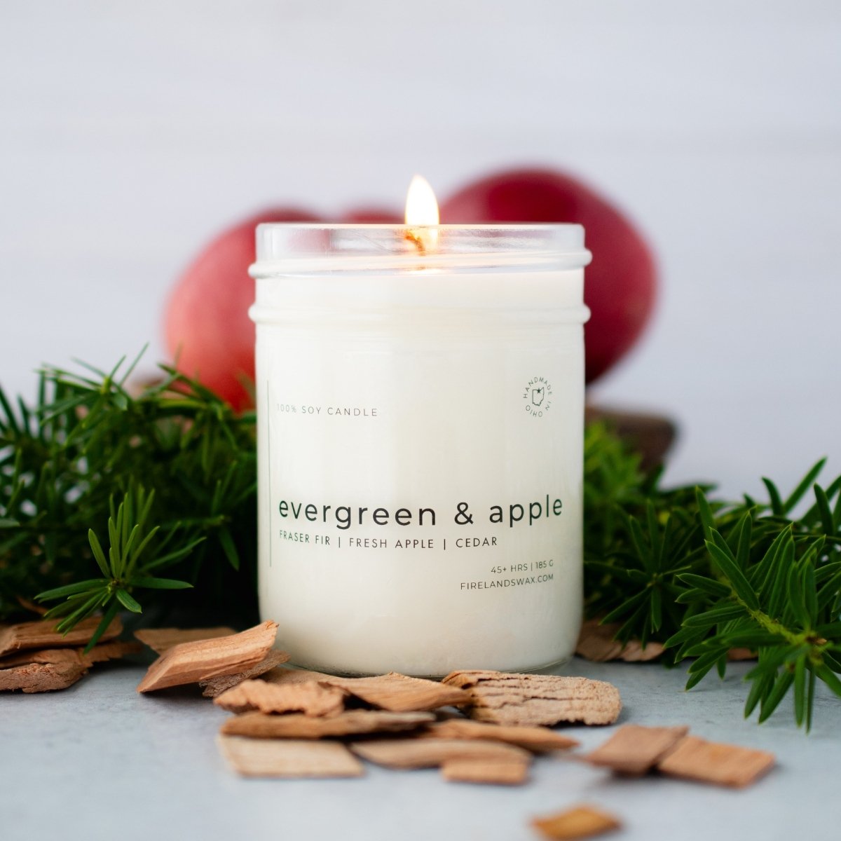 Evergreen & Apple Soy Candle - Image 3